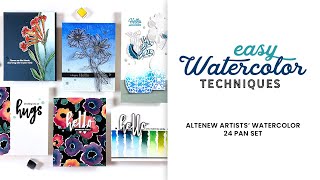 Easy Watercolor Techniques | Altenew Artists' Watercolor 24 Pan Set