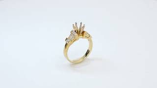 14K Yellow Gold 0.81 CTW Natural Diamond Engagement Ring Setting