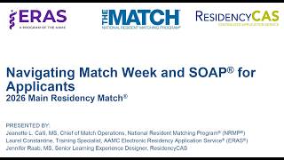 Navigating Match Week and SOAP for Applicants Webinar