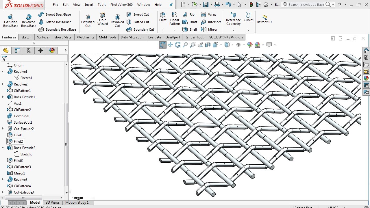 Solidworks Tutorial Welded Wire Mesh Youtube