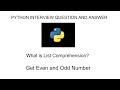 Python Interview Question and Answer what is  List comprehension #python #pythonprogramming