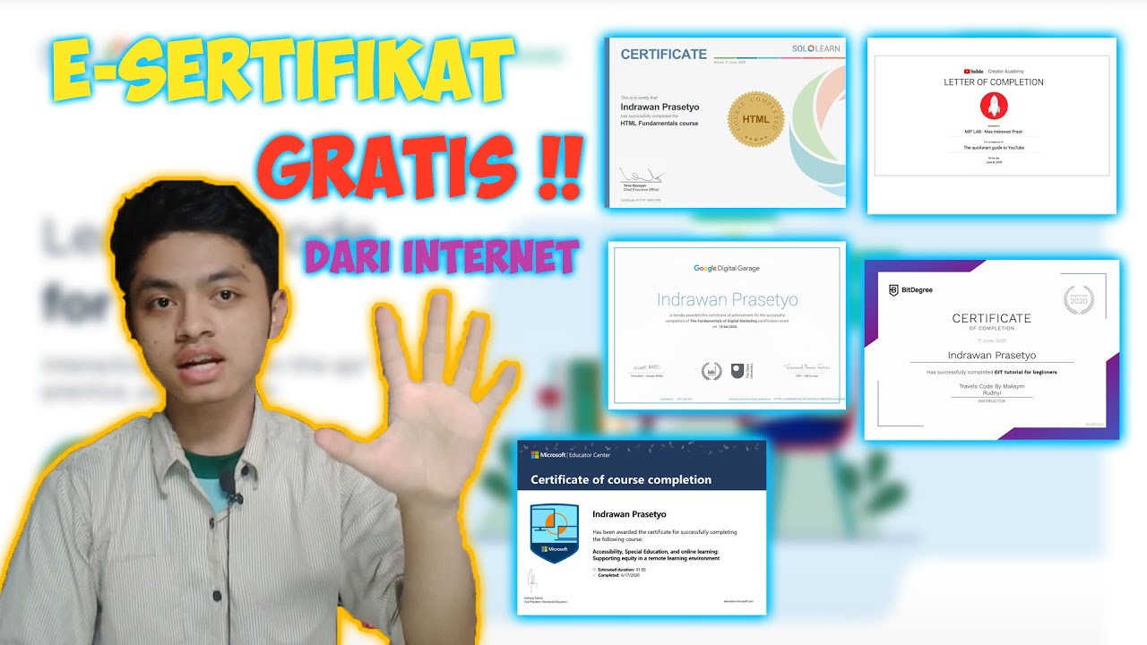 5 Cara Mendapat Sertifikat Gratis Dari Internet - YouTube