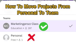 How To Move Projects From Personal To Team In Canva | Malayalam