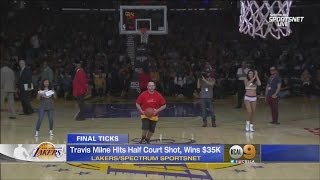 Laker Fan Nails Half Court Shot