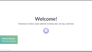 SQL Server Tutorial : Transactions and Error Handling in SQL Server