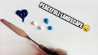 Peacefull Landscape 😌/Relaxing Acrylic Painting Step By Step / Easy painting tutorial #086
