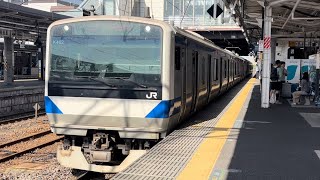 E531系0番台ｶﾂK462編成が普通ワンマン勝田行きと水戸駅4番線を発車する動画（2024.5.4）