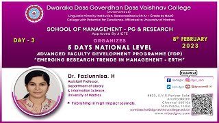 5 DAYS NATIONAL LEVEL ADVANCED FACULTY DEVELOPMENT PROGRAMME. Day-3
