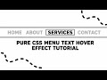 Pure CSS Menu Hover Effect | HTML & CSS Tutorial #css #html #coding #website #ui #design #animation