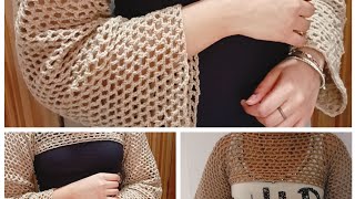 How to make crochet bolero jacket ✨ very easy and beautiful ❤️