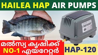 മൽസ്യ കൃഷിക്ക് No-1 എയറേറ്റർ | Hailea HAP 120 Best Air pump for Aquaponics and Biofloc farming