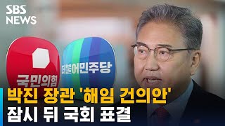 박진 외교부 장관 '해임 건의안' 잠시 뒤 국회 표결 / SBS