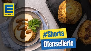 Ofensellerie Rezept mit veganer Soße | Sellerie im Backofen zubereiten #Shorts