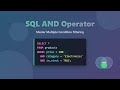 SQL AND Operator: Master Filtering with Multiple Conditions