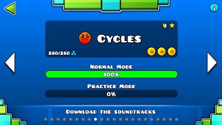 [Geometry Dash] Level 9 : Cycles 100% Complete (All Coins) [4K]