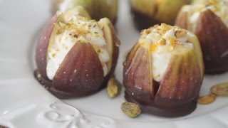 Healthy Valentine's Day Dark Chocolate Dipped Figs