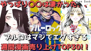 【週間漫画売上TOP30】ブルロ人気がマジでヤバすぎる。〇〇はやはり凄かった！？さすがの1位獲得。【2023年03月27日～2023年04月02日、単巻別ランキング】