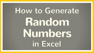 How to Generate Random Numbers in Excel Using RAND function & RANDBETWEEN Excel function - Tutorial
