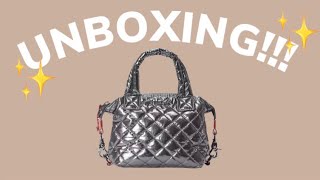 UNBOXING| MZ WALLACE ANTHRACITE METALLIC MICRO SUTTON BAG!