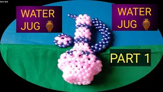 making beaded water jug 🏺 part 1 🙏👍 పూసలతో అల్లిన వస్తువు 🙏👍