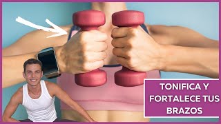 💪TONIFICA y FORTALECE tus BRAZOS ✅ **RUTINA completa con MANCUERNAS (PESAS)** TODOS LOS NIVELES