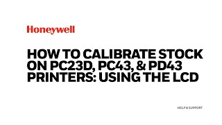 How to calibrate stock on PC23d, PC43, PD43 printers - using the LCD