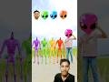 Yellow, red, green, purple dancing siren & my correct head matching game - vfx new video #shorts