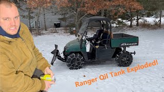 Polaris Ranger Oil Tank Exploded! I fix it and upgrade