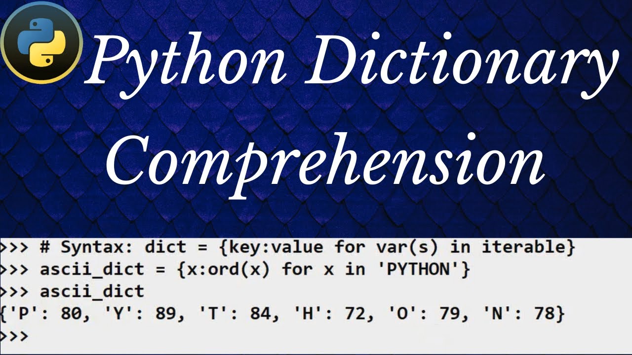 Dictionary Comprehension In Python With Examples - YouTube