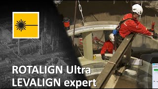 Measuring surface flatness in hydro turbine with LEVALIGN expert by PRUFTECHNIK