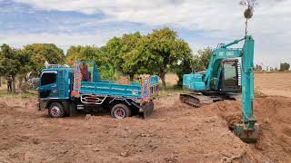 ลงงานวันแรก KOBELCO SK140LC-8 superXm 4000ชม.ฟืดฟาดแรงจัด excavator and truck