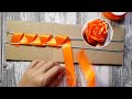 Amazing ribbon flower trick / easy rose making  with Cardboard /ribbon flower crafts ideas