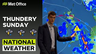 18/06/23 – Thundery Sunday for some – Afternoon Weather Forecast UK – Met Office Weather