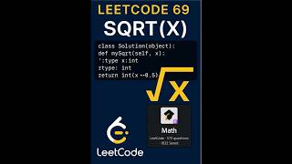 LeetCode 69 Sqrt(x) in Python | Easy Coding Tutorial for Beginners