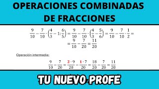 Operaciones combinadas de fracciones de 1º ESO | (1/4)