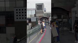 京都駅　大階段駆け上がリ大会　リハーサル中！