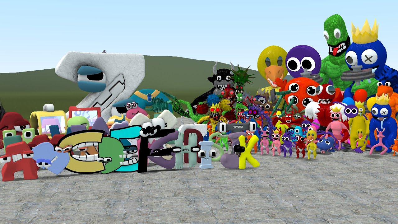 ALL ALPHABET LORE FAMILY VS ALL ROBLOX RAINBOW FRIENDS In Garry's Mod ...