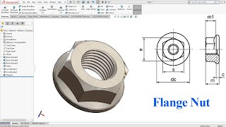 Flange Nut Design | Solidworks 2020 Tutorial For Beginners