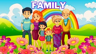 Learn Family Members With Names | My Family Members | Basic English Learning