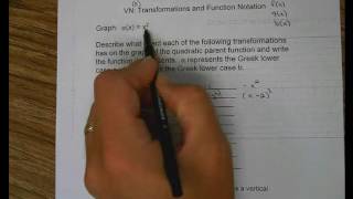 Transformations and Function Notation