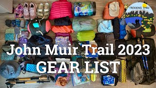 GEAR LIST - John Muir Trail 2023