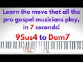 The go-to gospel movement that all the pros use 🔥, 9Sus4 chords that resolve. Learn in 7 seconds!