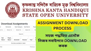 KKHSOU ASSIGNMENT DOWNLOAD PROCESS ll 2ND SEMESTER