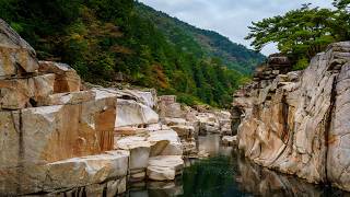 Walking Natural Stone Route on Kiso River | Nagano, Japan 4K