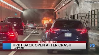 Driver charged after fiery crash in Hampton Roads Bridge Tunnel