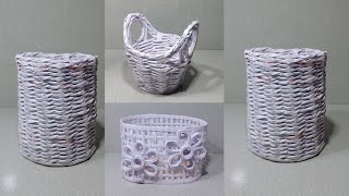 3 super easy!!!Diy weaving newspaper basket||