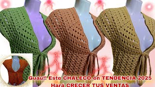 ⛔️ Guau!! Este CHALECO en TENDENCIA 2025 hará CRECER TUS VENTAS (Crochet 100% LANA) 👌