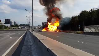 Russian Truck Gas Explosion   Балоны с Газом ДТП HD