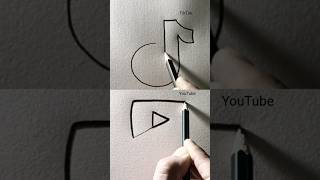 Drawing YouTube Logo and TikTok , which do you prefer? #aram_nabeel #shorts #viral
