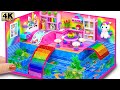 DIY Miniature House ❤️ How To Make Cute Rainbow Unicorn House with Aquarium Around from Cardboard